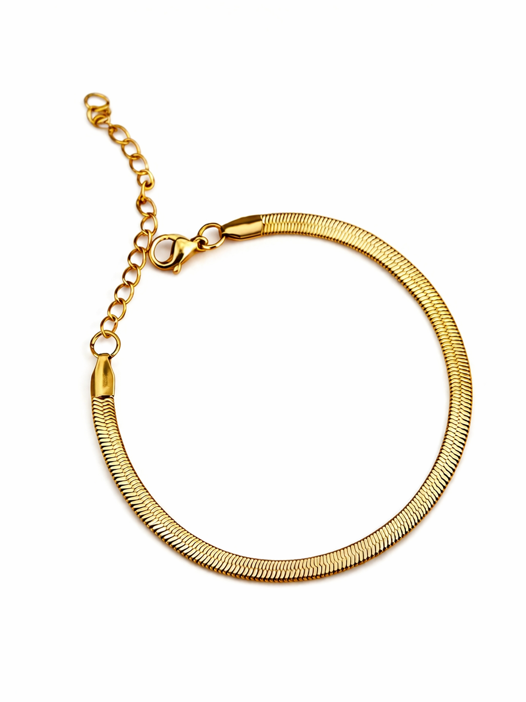 Sleek Herringbone Gold Chain Bracelet