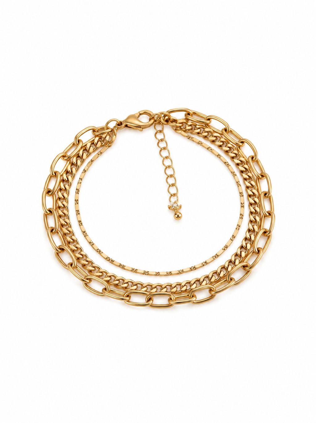 Layered Chain Statement Gold Bracelet