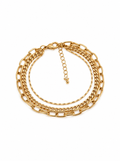 Layered Chain Statement Gold Bracelet