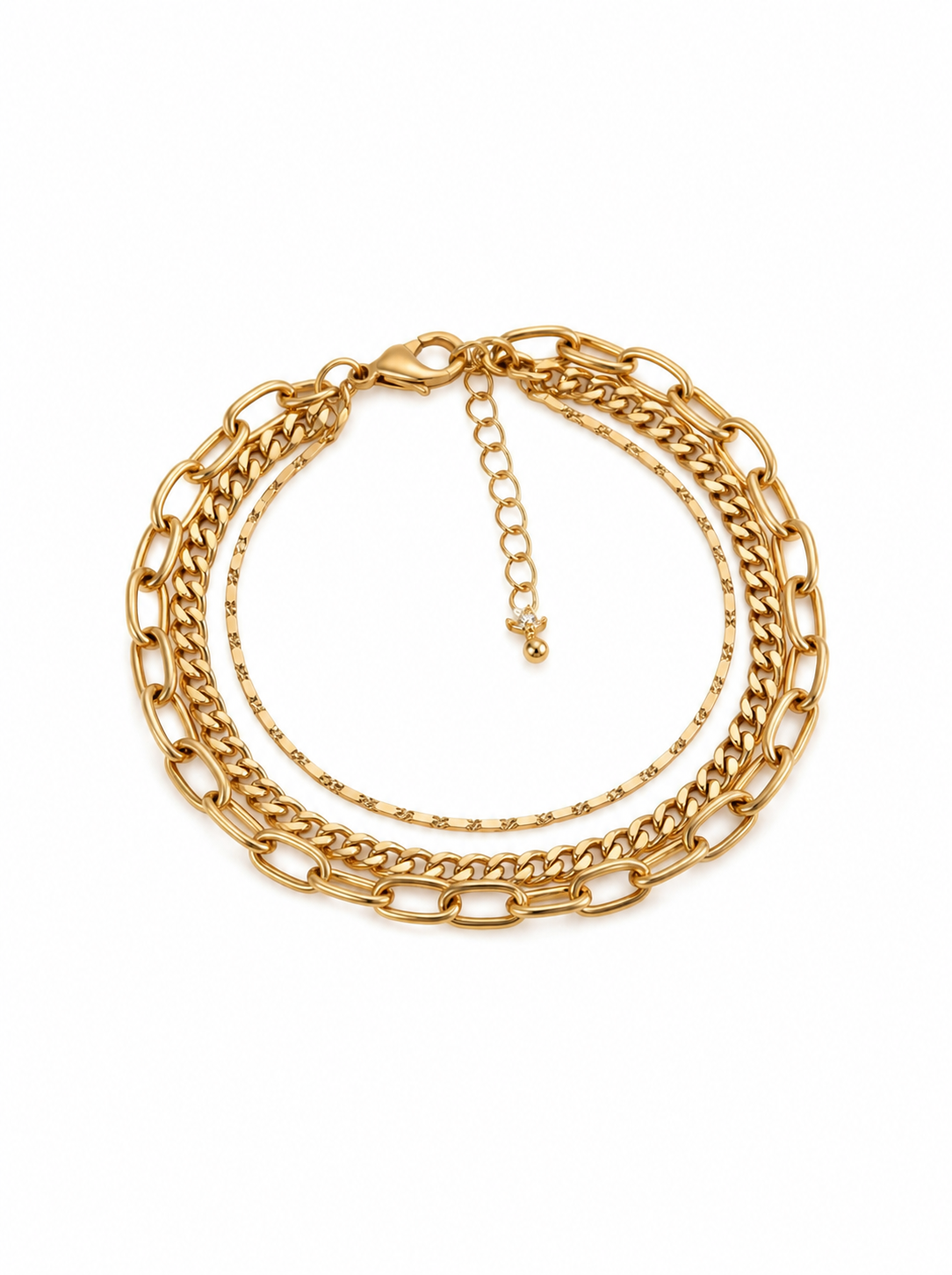Layered Chain Statement Gold Bracelet
