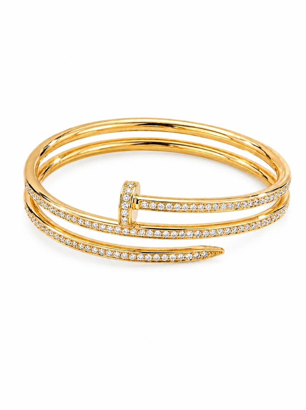 Pave Nail Wrap Gold Bracelet