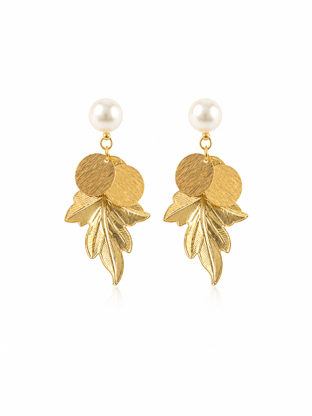 Pearl Leaf Drop Earrings