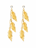 Feather Cascade Drop Earrings