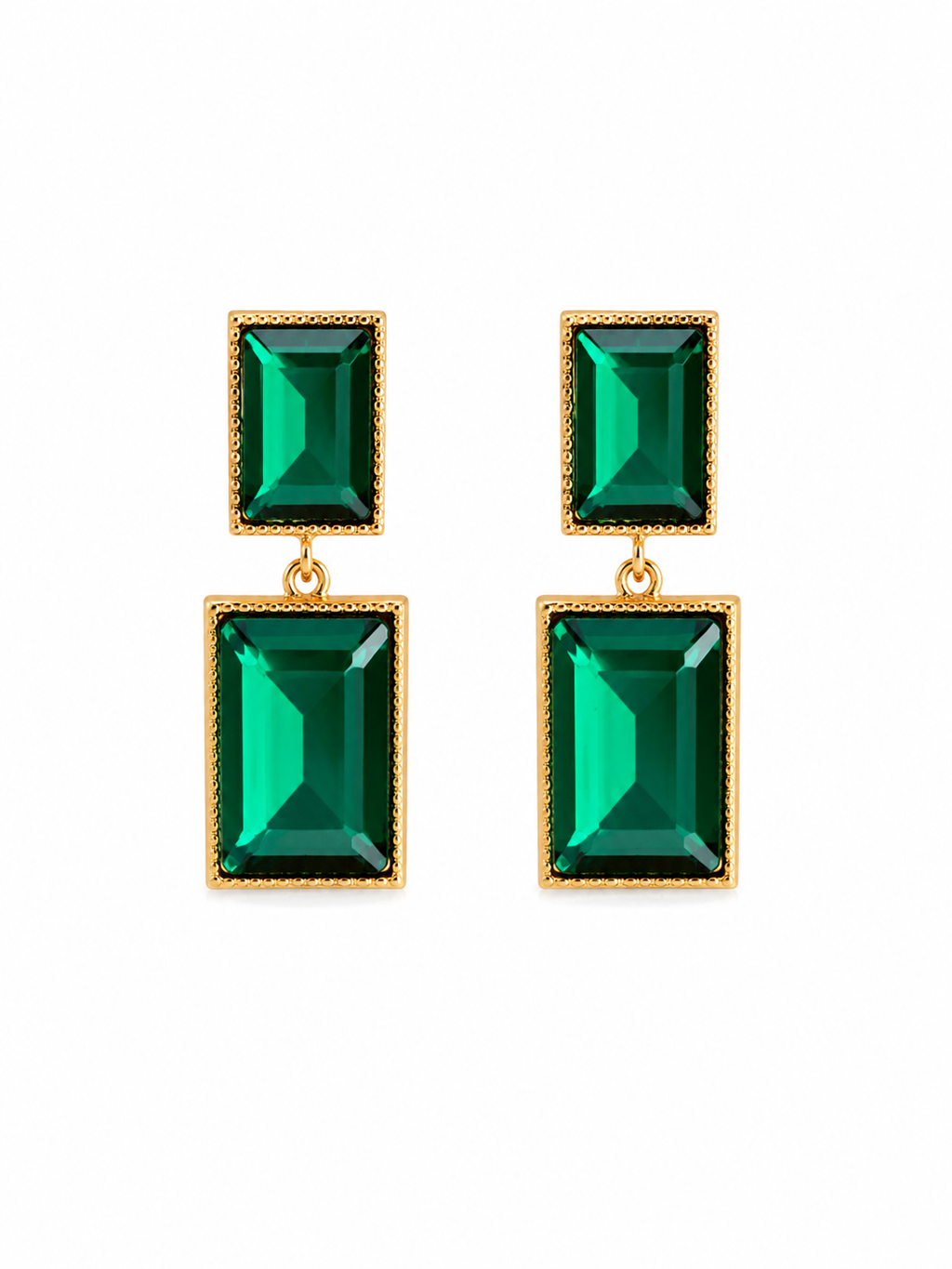 Emerald Cut Drop Earrings