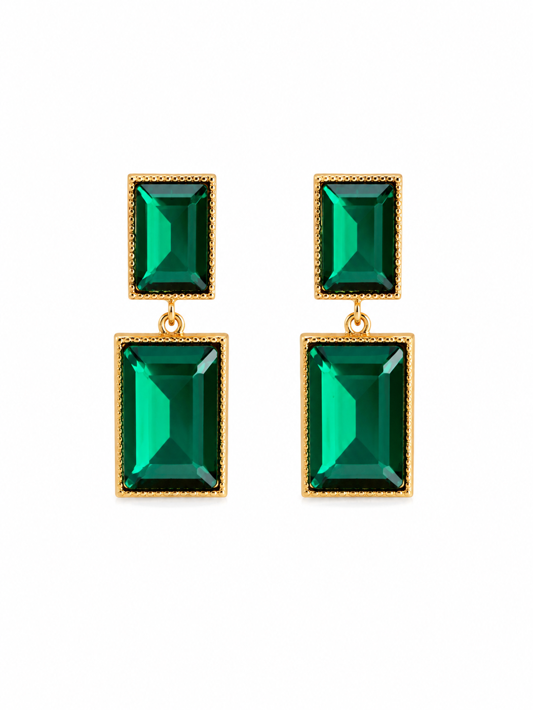 Emerald Cut Drop Earrings