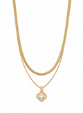 Crystal Clover Layered Necklace