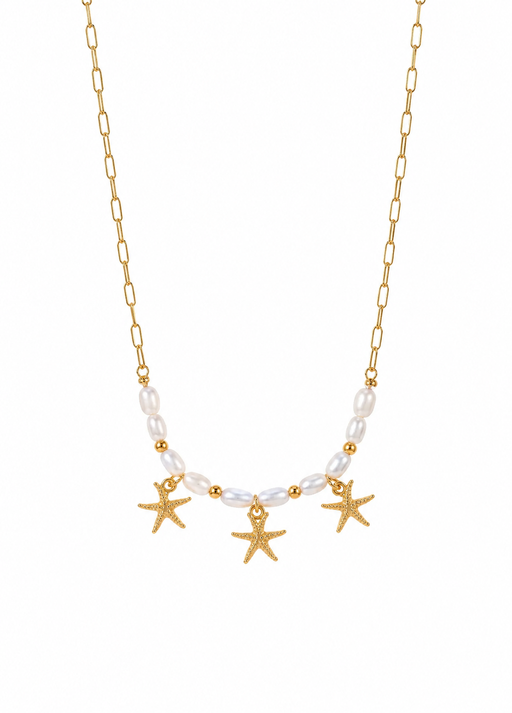 Pearl Starfish Charm Necklace