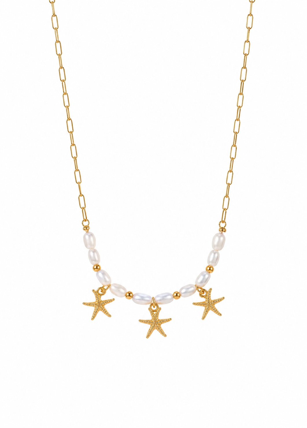 Pearl Starfish Charm Necklace