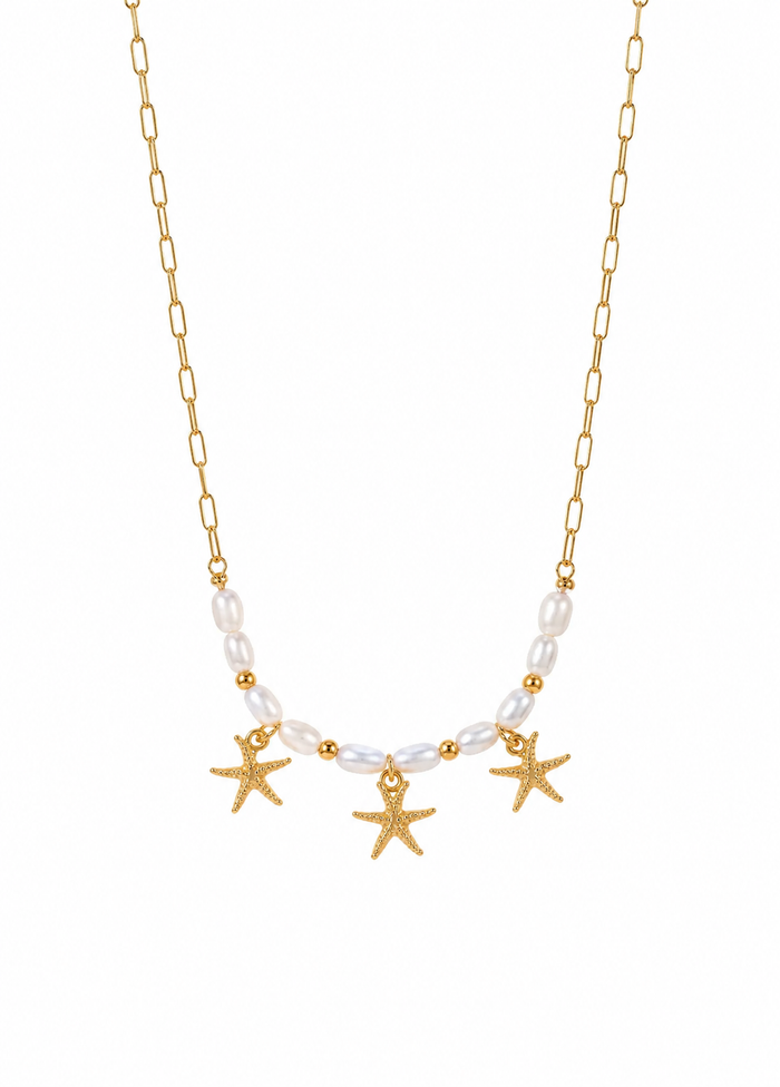 Pearl Starfish Charm Necklace