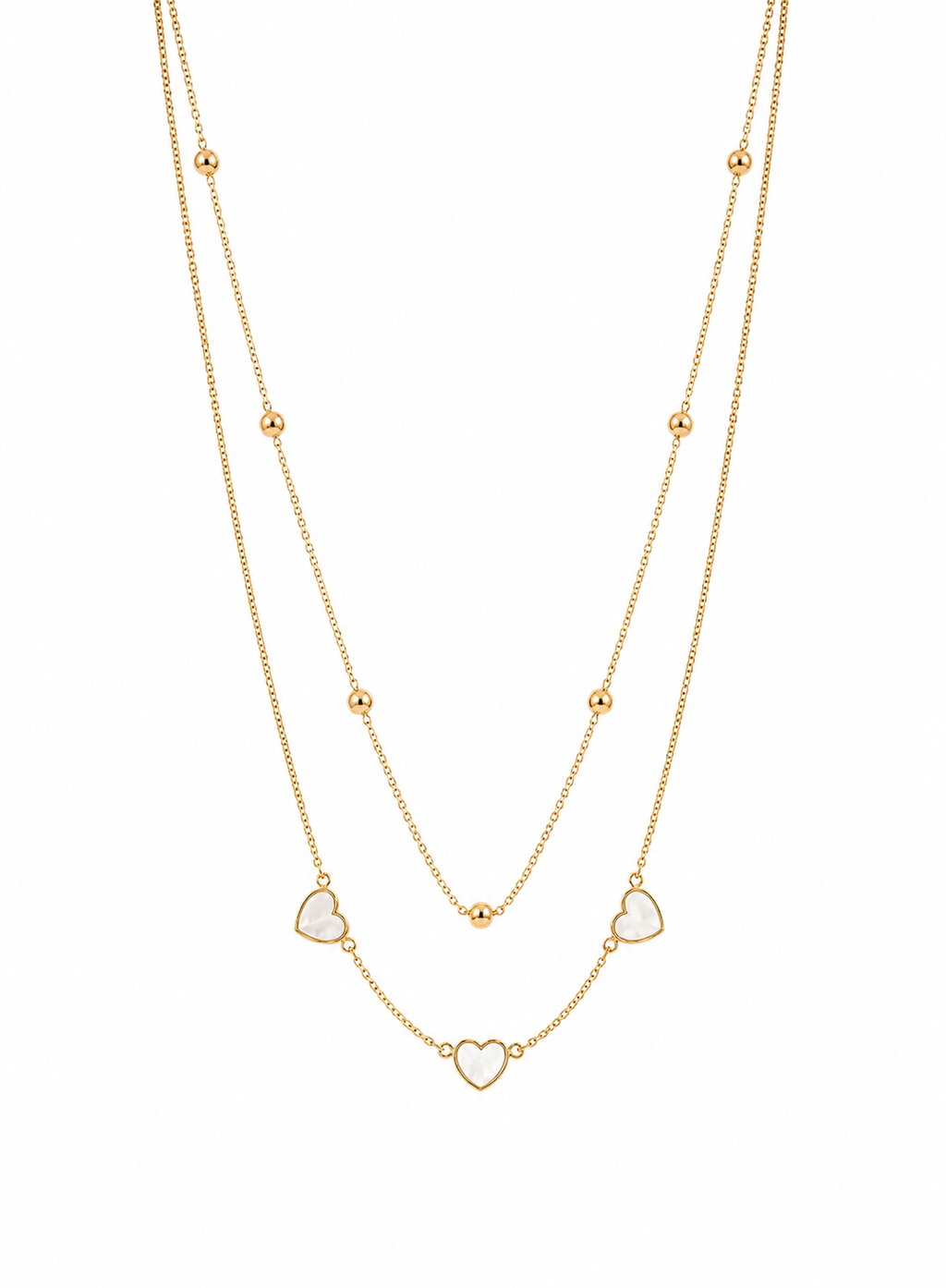 Layered Heart Charm Necklace