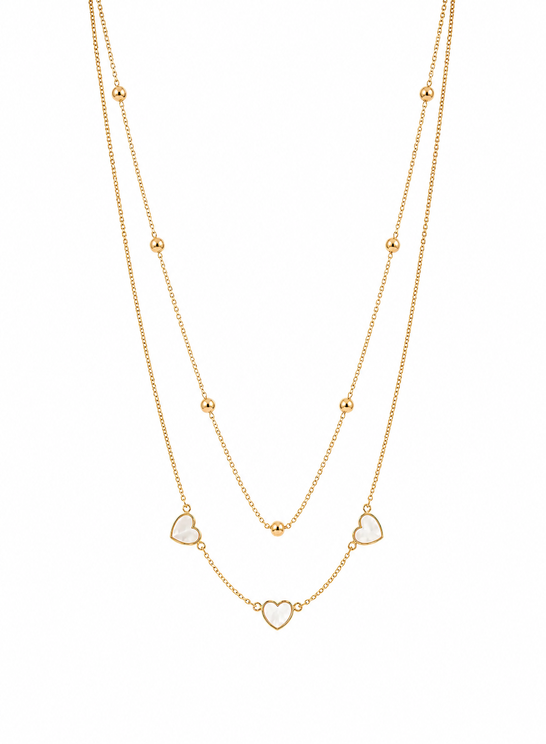 Layered Heart Charm Necklace