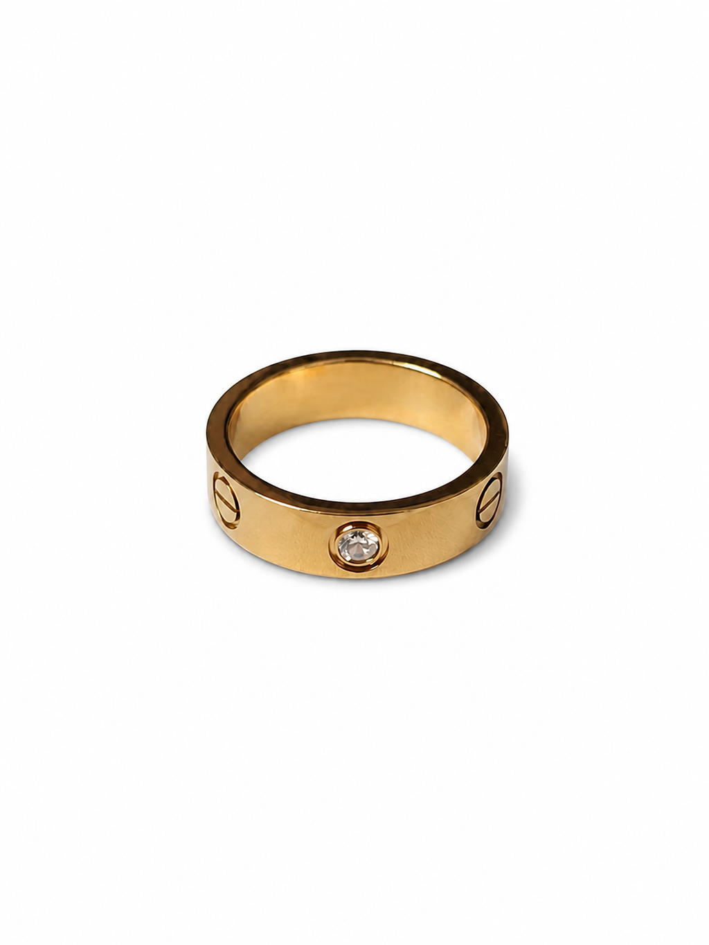 Screw Motif Diamond Band Ring
