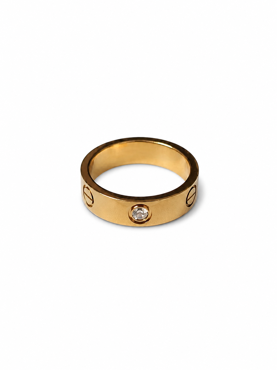 Screw Motif Diamond Band Ring