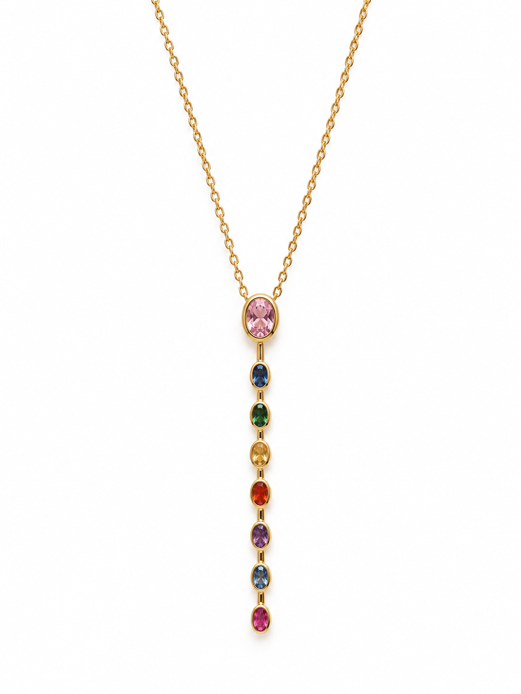 Aurelia Multicolor Gemstone Drop Necklace