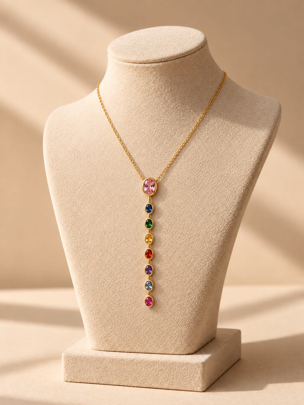 Aurelia Multicolor Gemstone Drop Necklace
