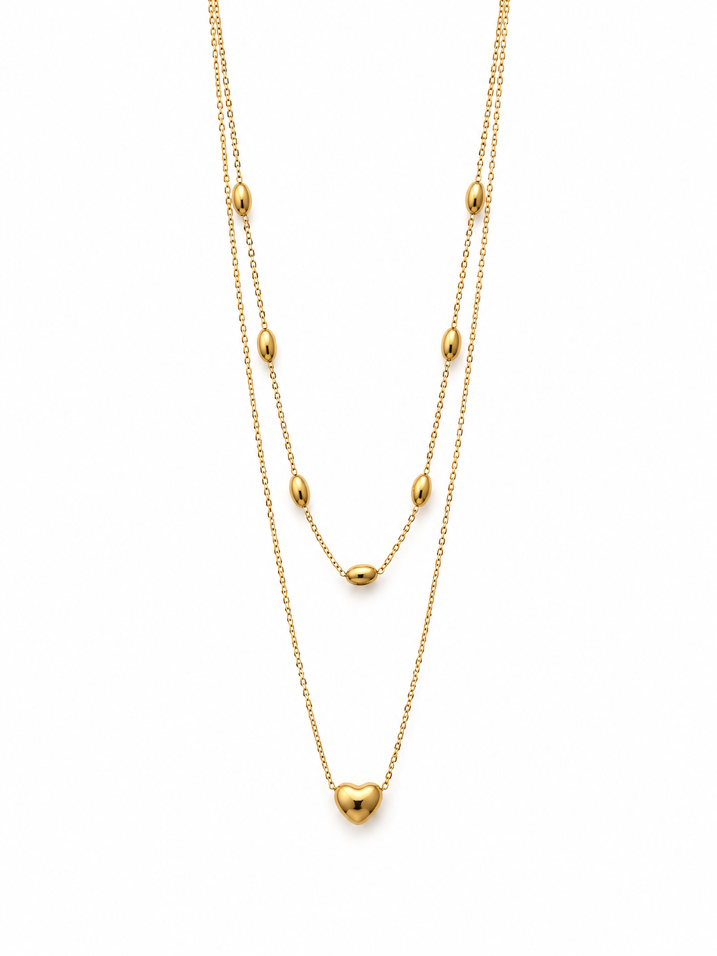 Classic Double Layer Heart Necklace