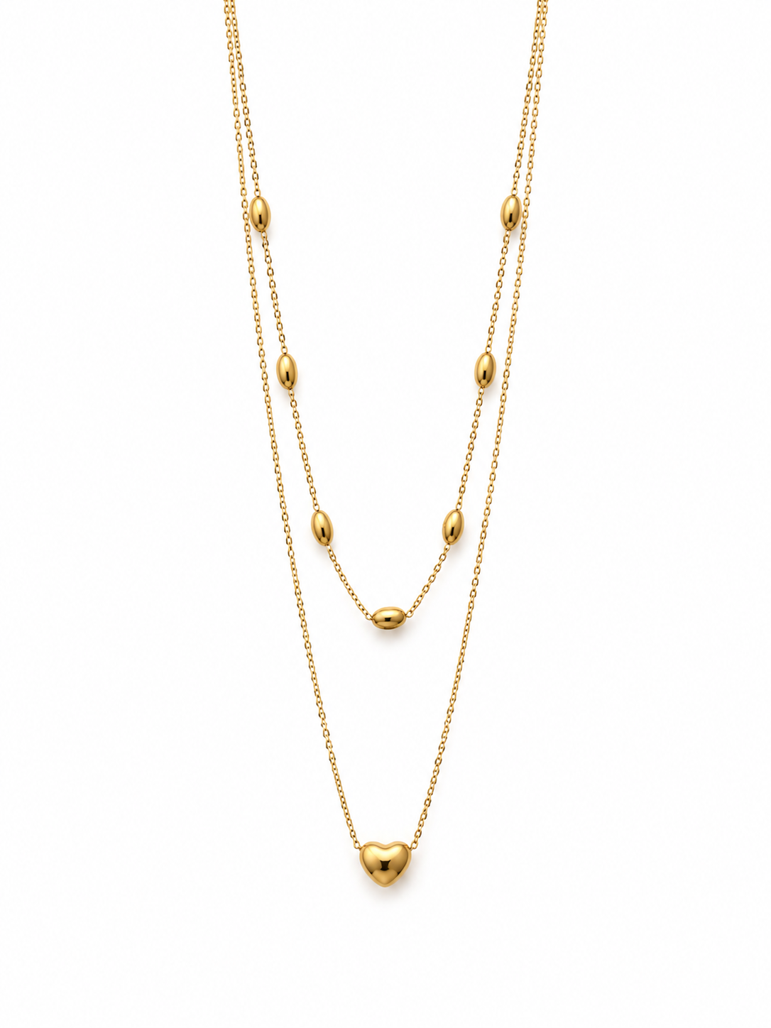 Classic Double Layer Heart Necklace