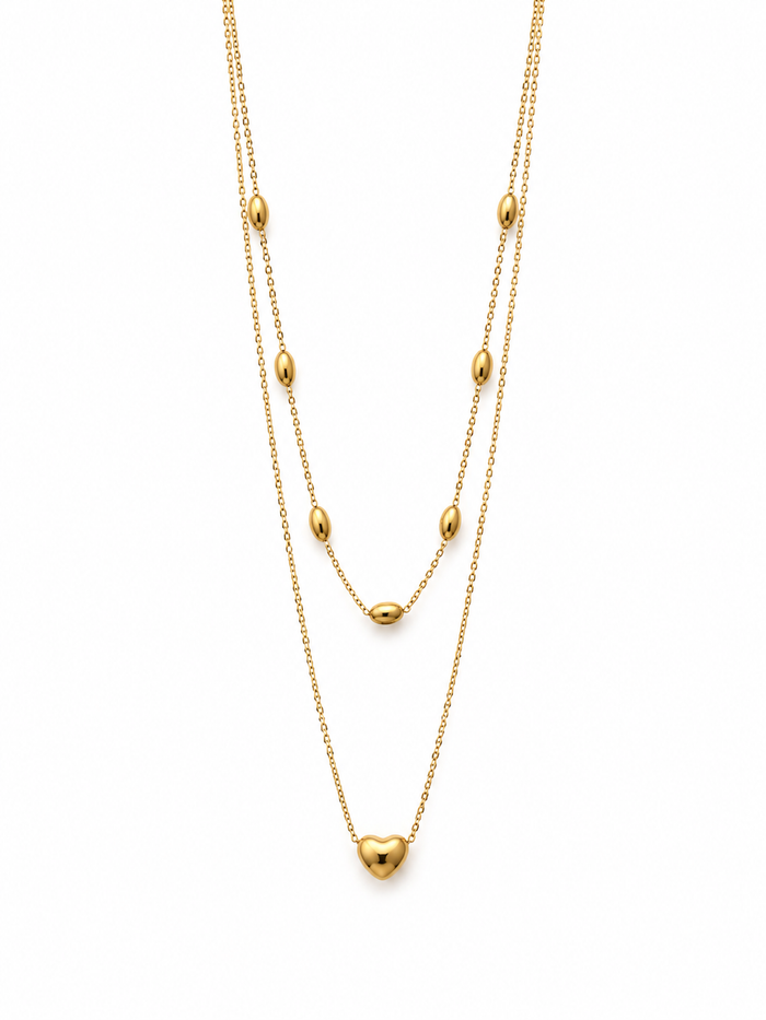 Classic Double Layer Heart Necklace