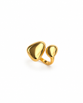 Modern Gold Pebble Ring