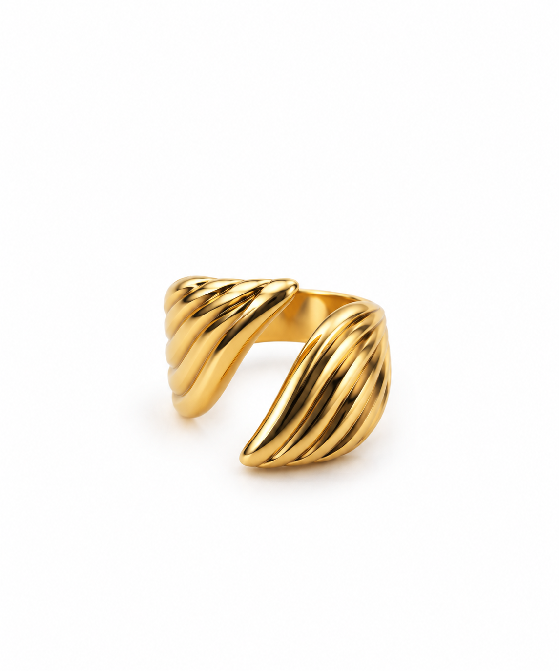 Ribbed Gold Swirl Ring