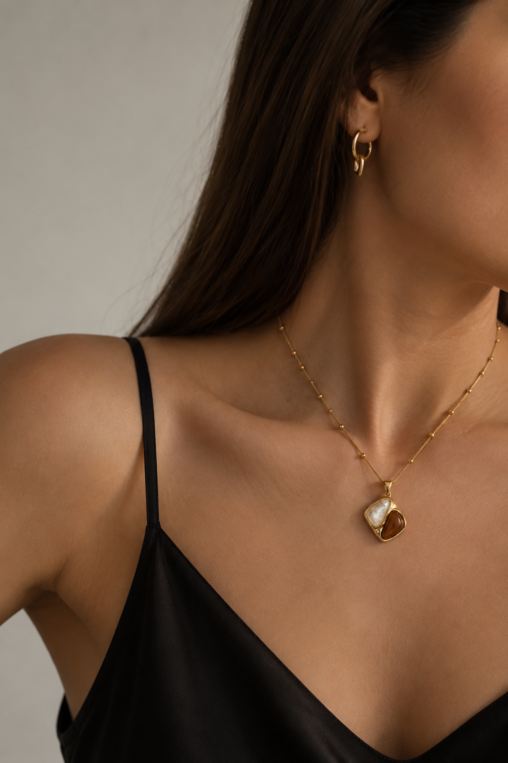 Sienna Beaded Pendant Necklace