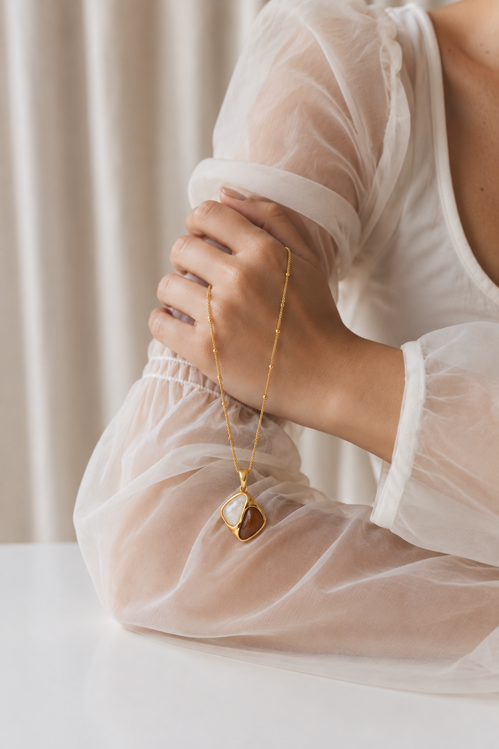 Sienna Beaded Pendant Necklace