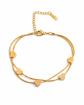 Double Heart Chain Bracelet