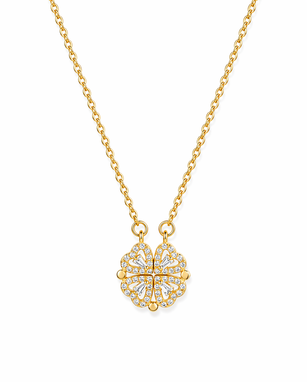 Clover Crystal Pendant Necklace