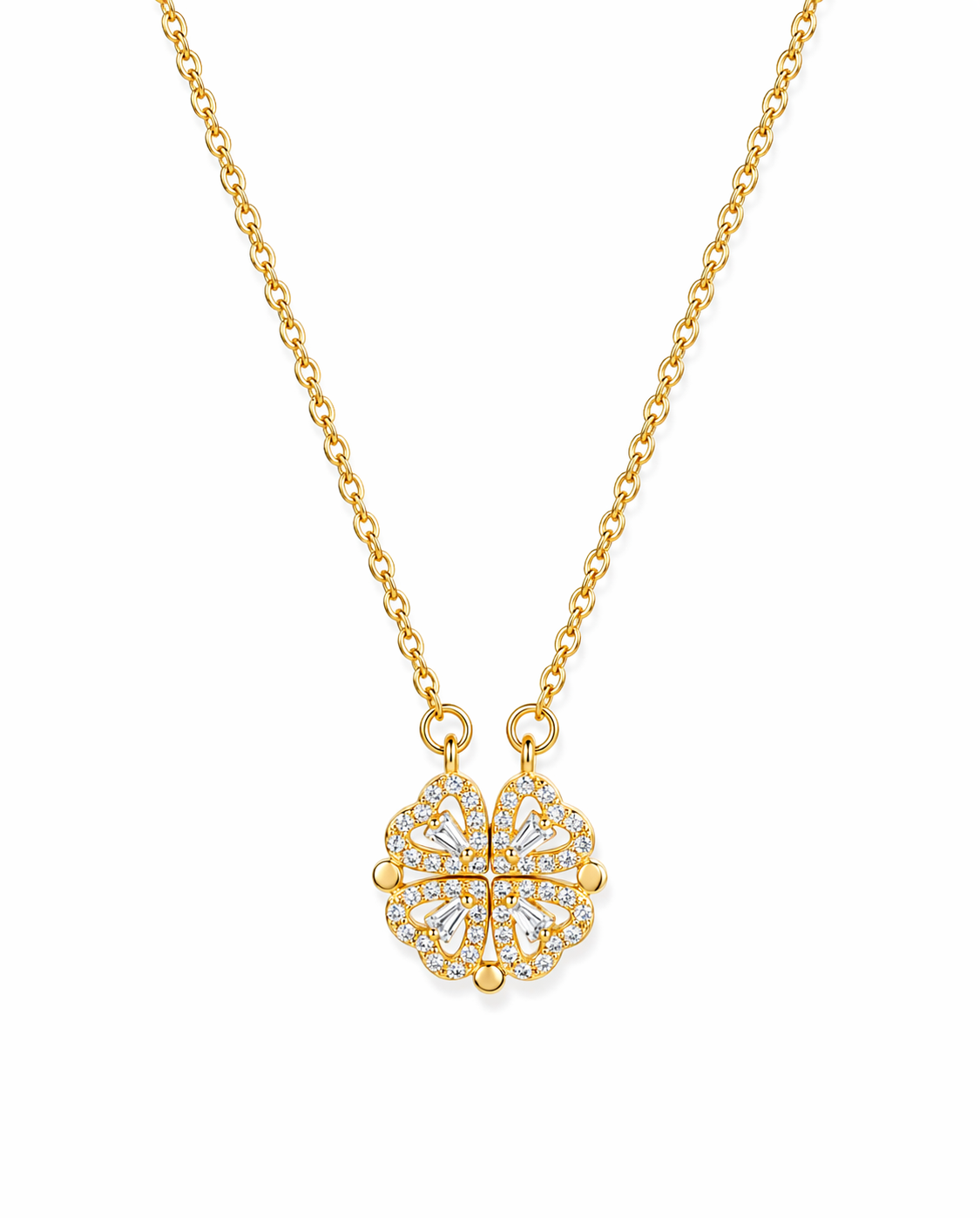 Clover Crystal Pendant Necklace