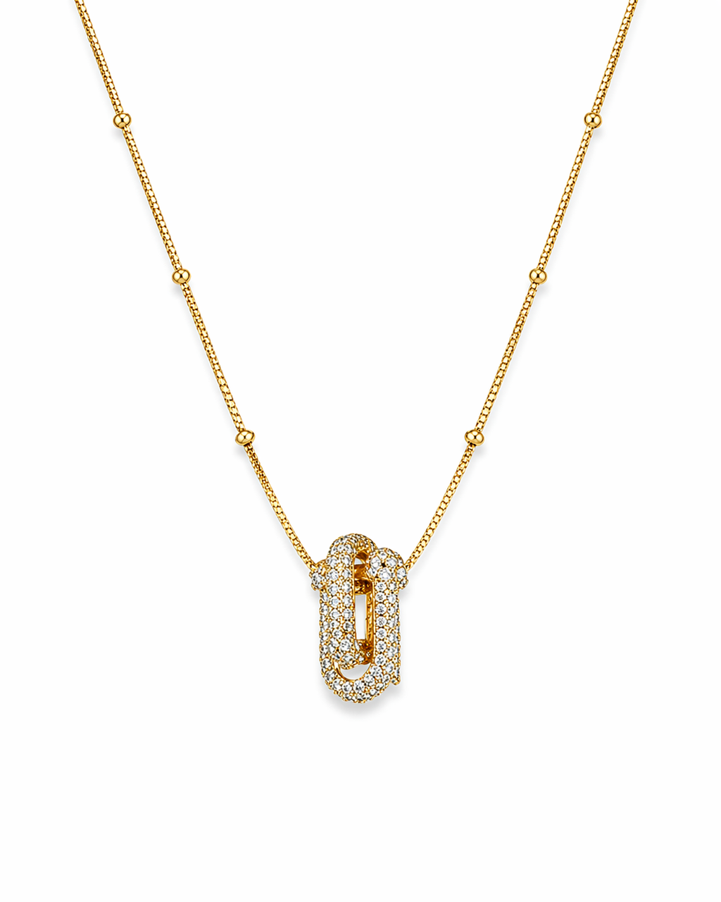 Crystal Link Pendant Necklace