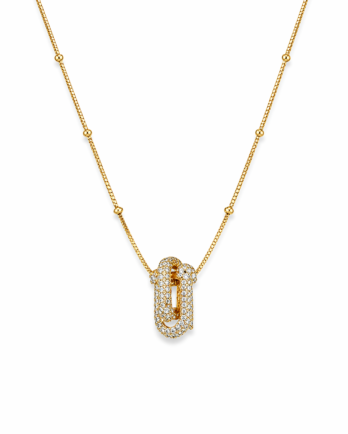 Crystal Link Pendant Necklace