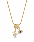 Evil Eye Swan Charm Pendant Necklace