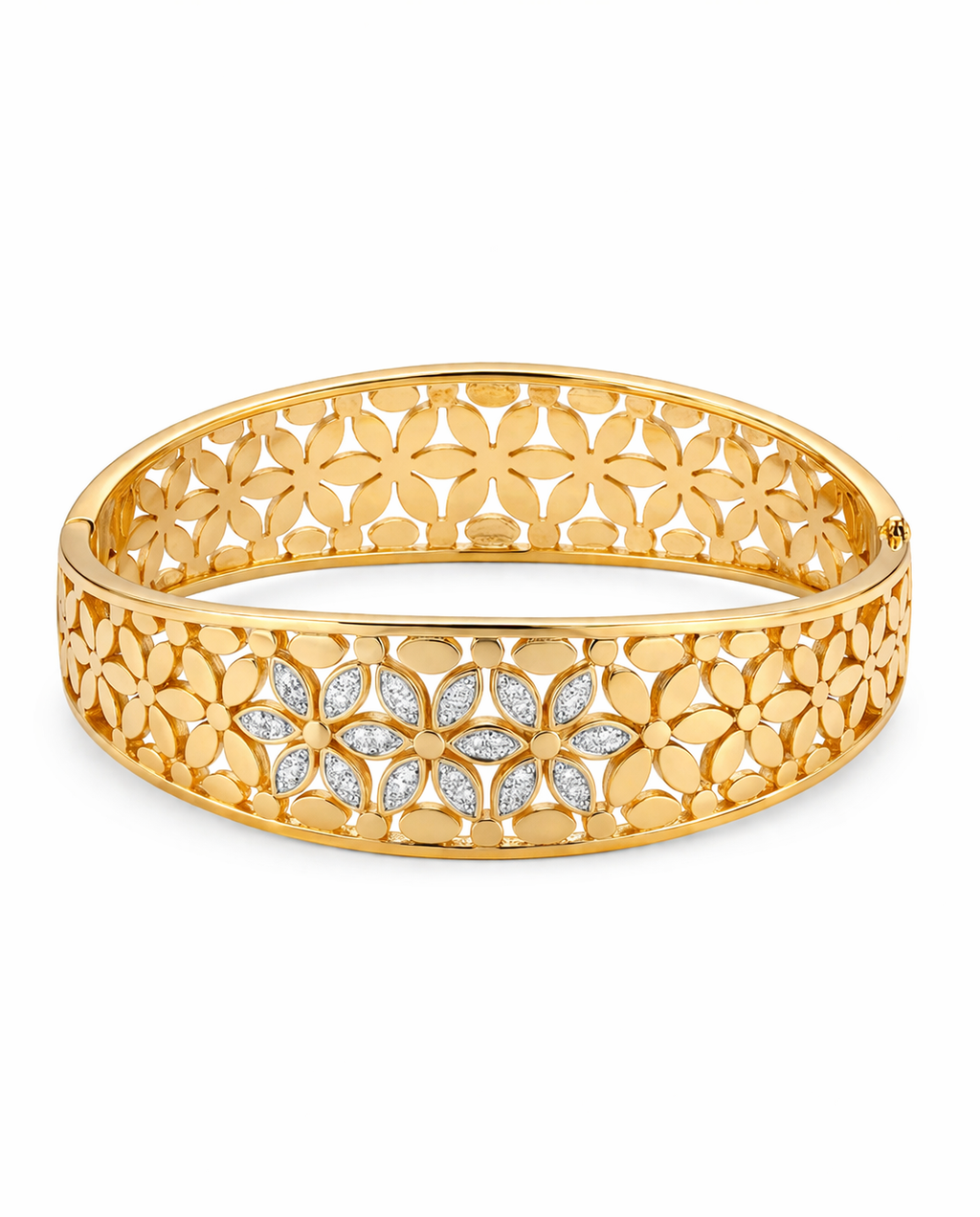 Floral Mosaic Gold Bangle
