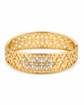 Floral Mosaic Gold Bangle