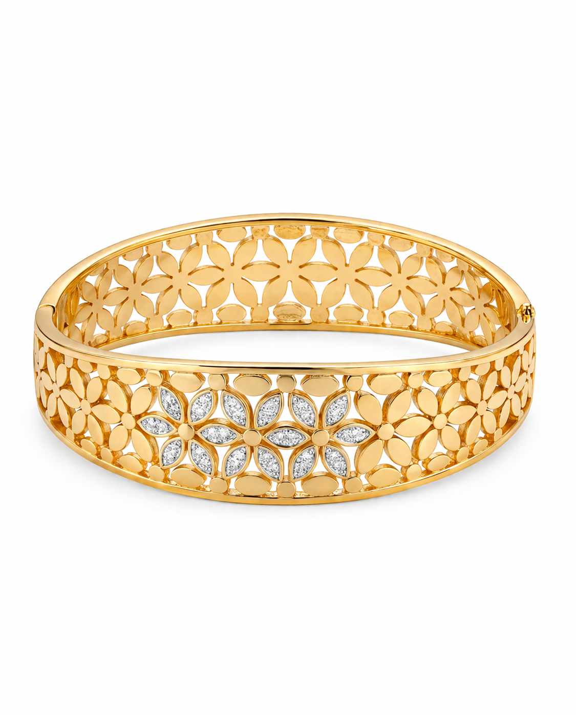 Floral Mosaic Gold Bangle