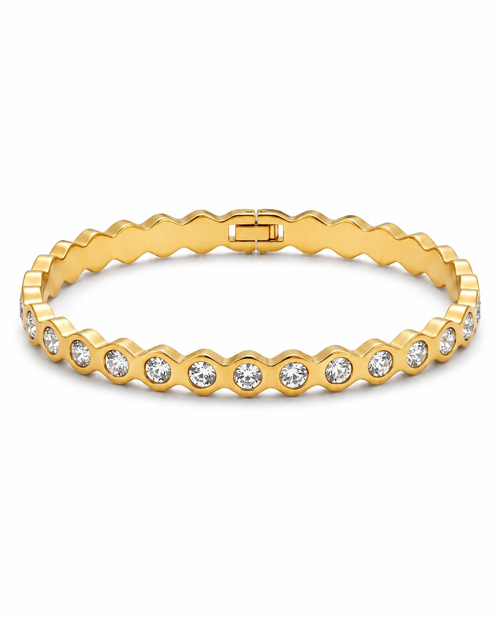 Scalloped Crystal Tennis Bracelet