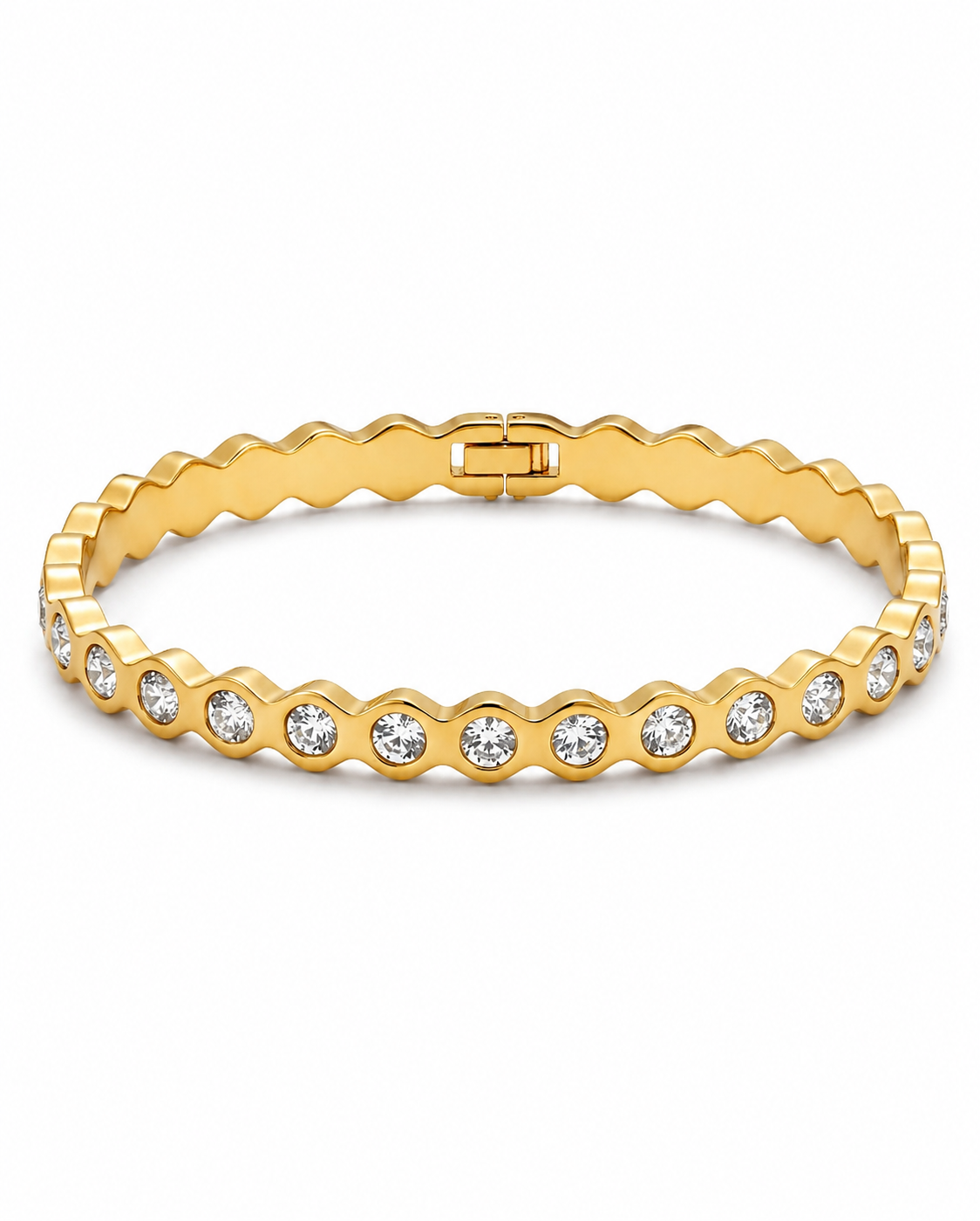 Scalloped Crystal Tennis Bracelet