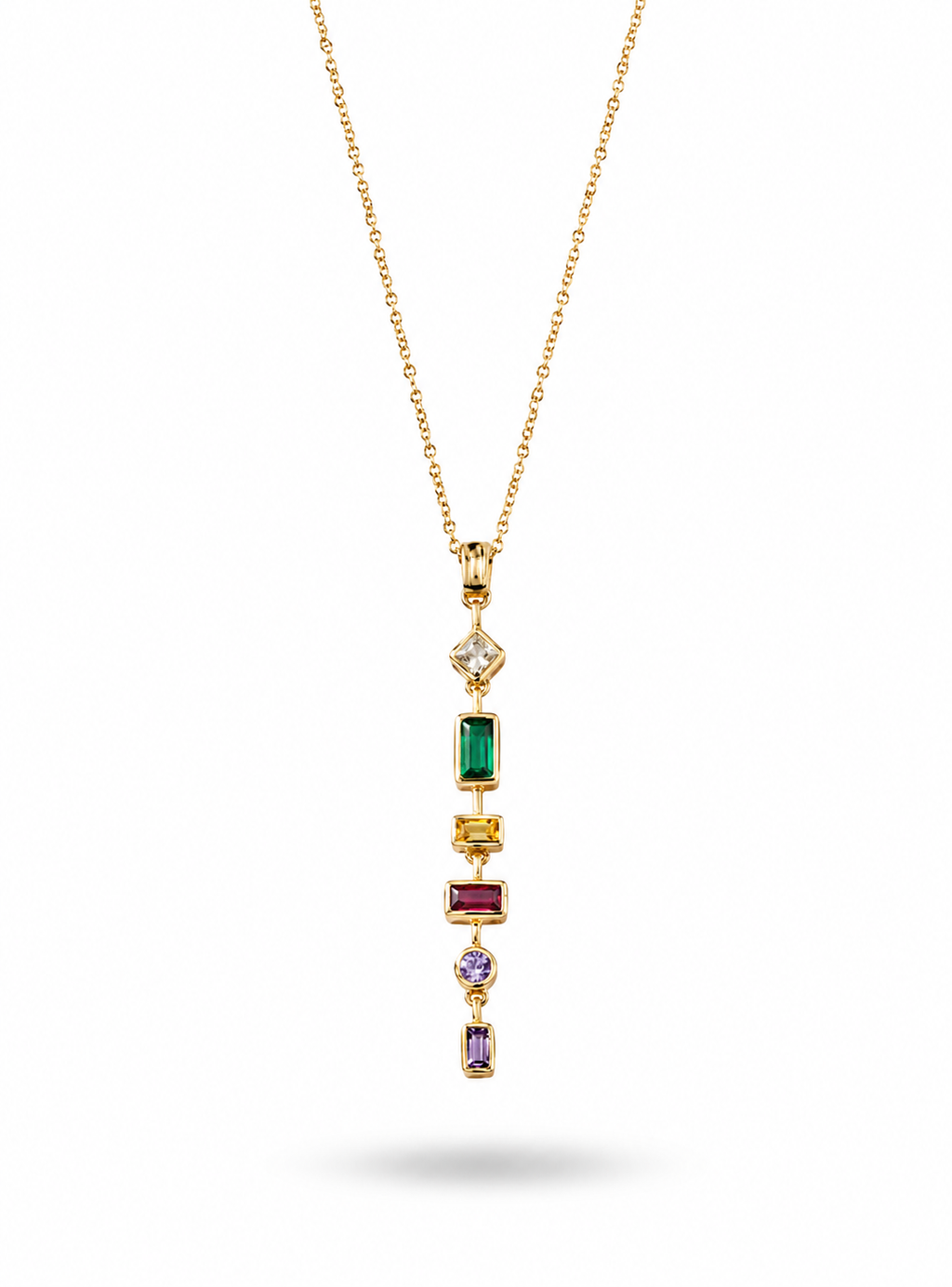 Minimal Diamond Drop Gold Plated Necklace