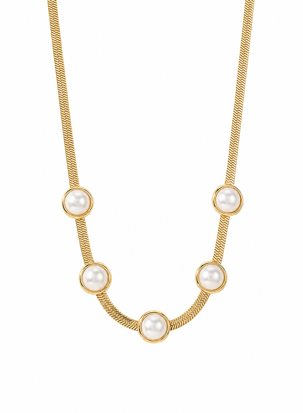 Minimal Pearl Station Necklace