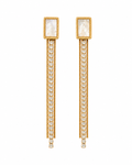 Modern Crystal Tassel Gold Dangler Earrings