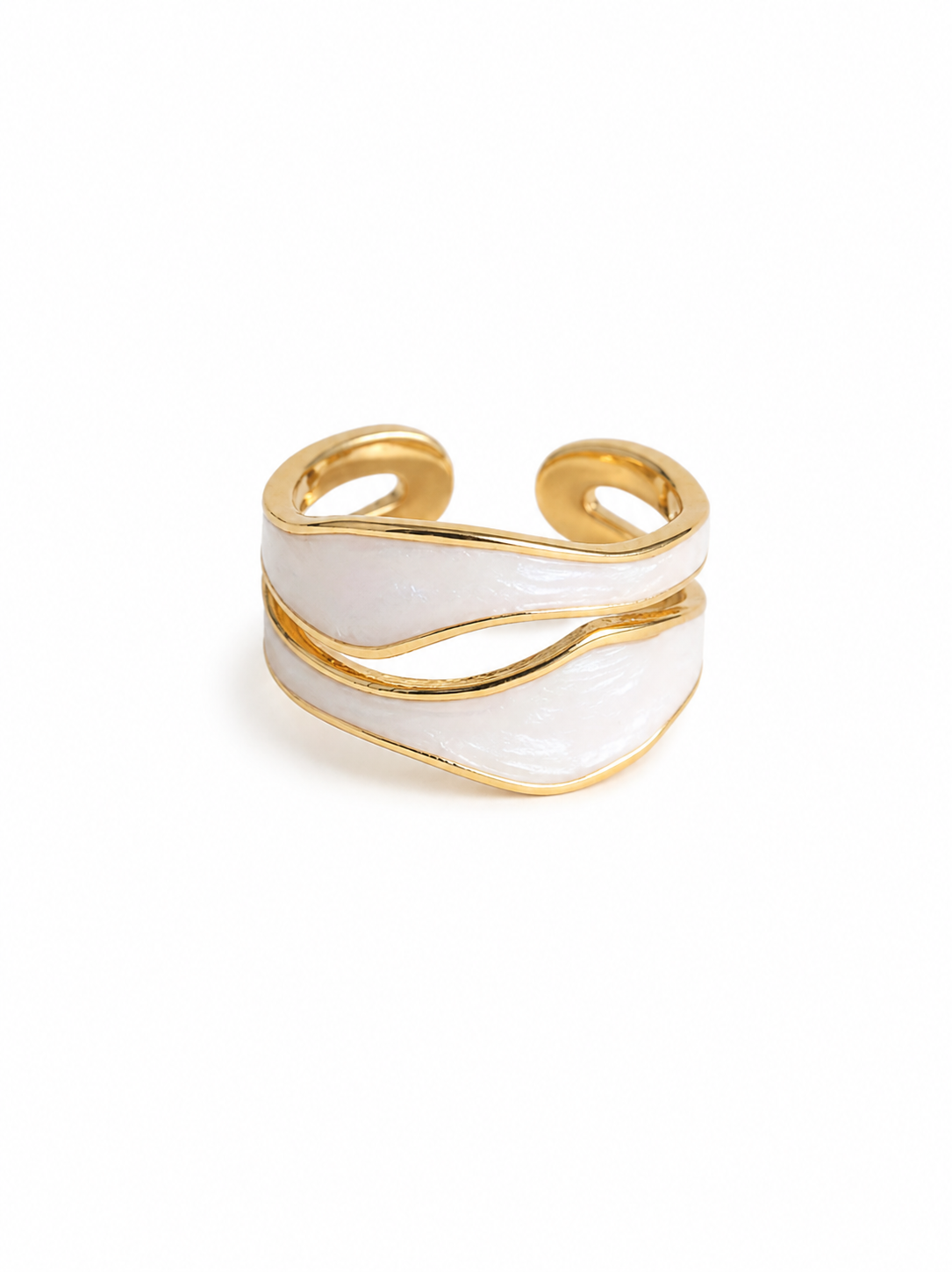 Wave Enamel Open Ring