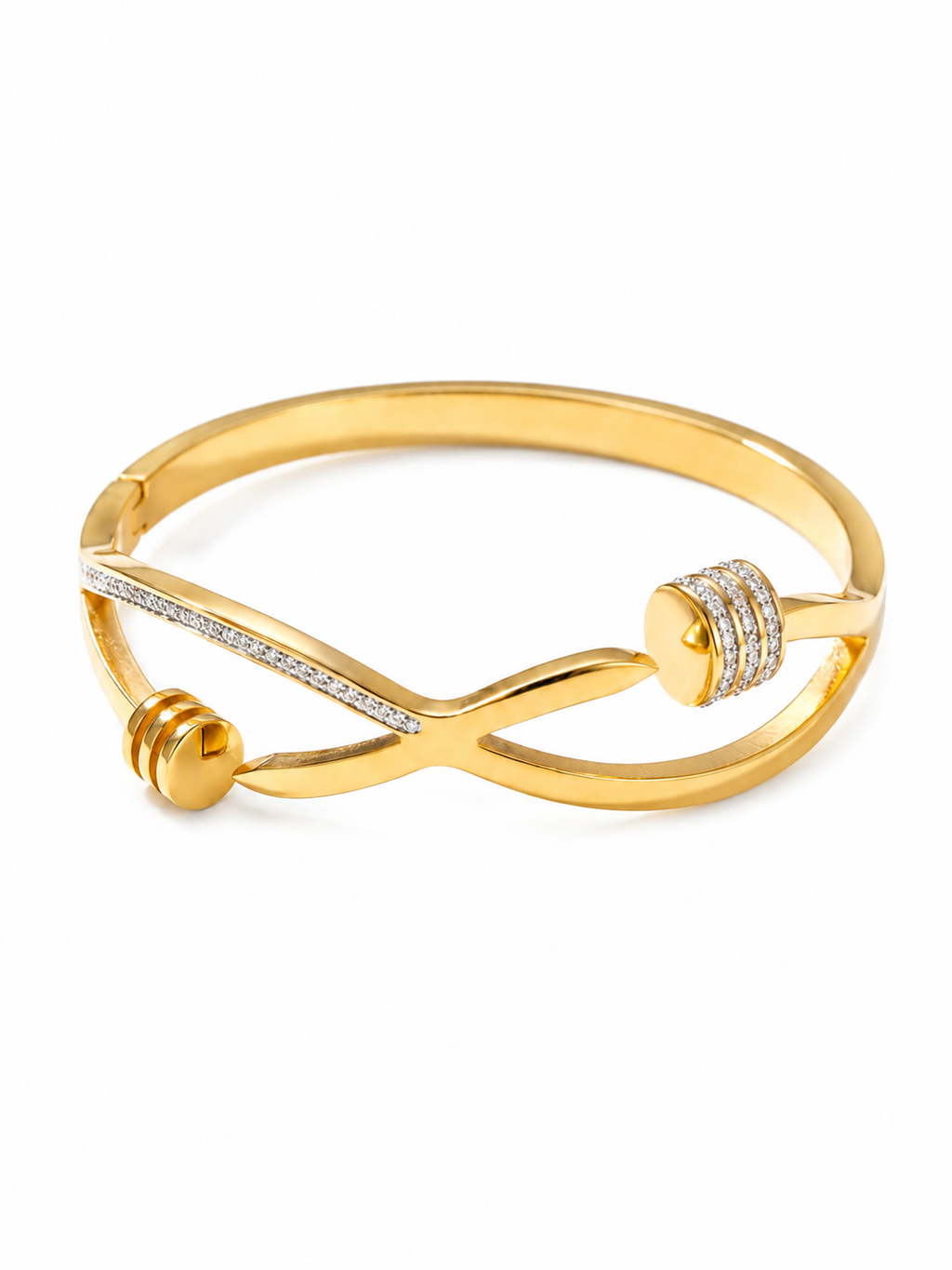 Infinity Twist Diamond Accent Cuff Bracelet