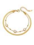 Teardrop Layered Chain Bracelet