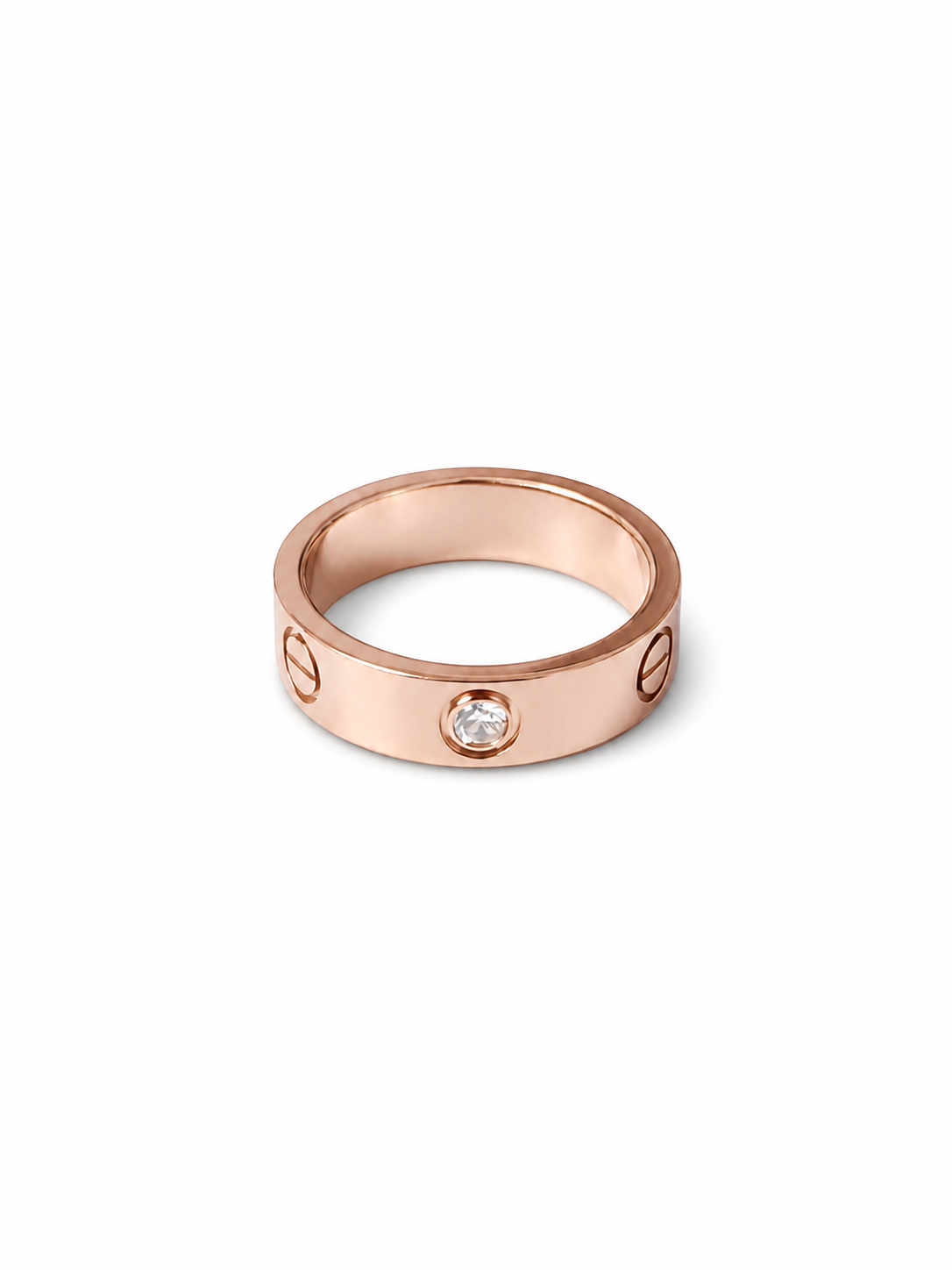 Screw Motif Diamond Band Ring
