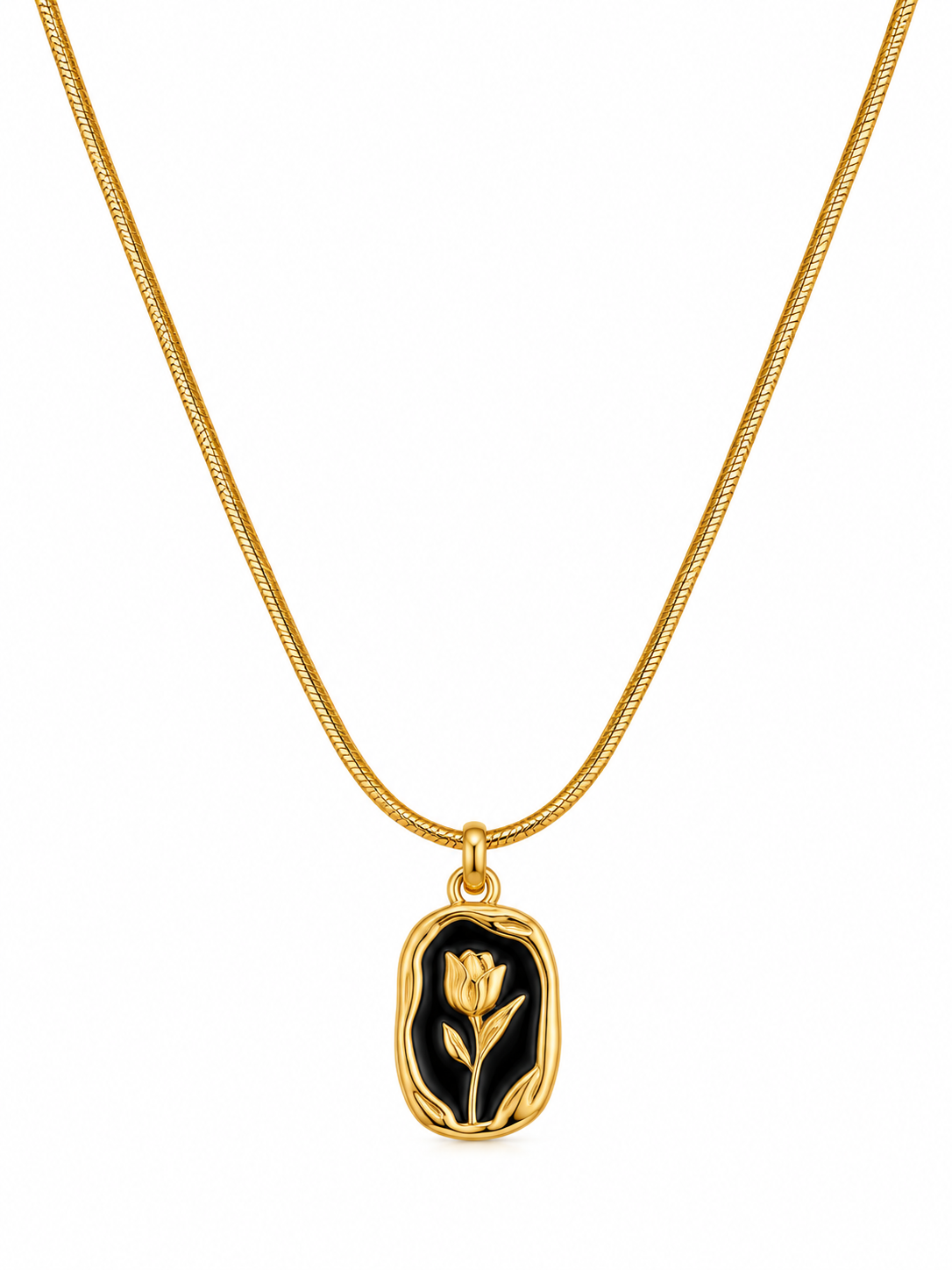 Vintage Floral Enamel Pendant Necklace
