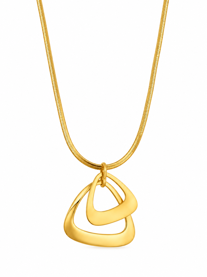 Sculpted Gold Double Loop Necklace
