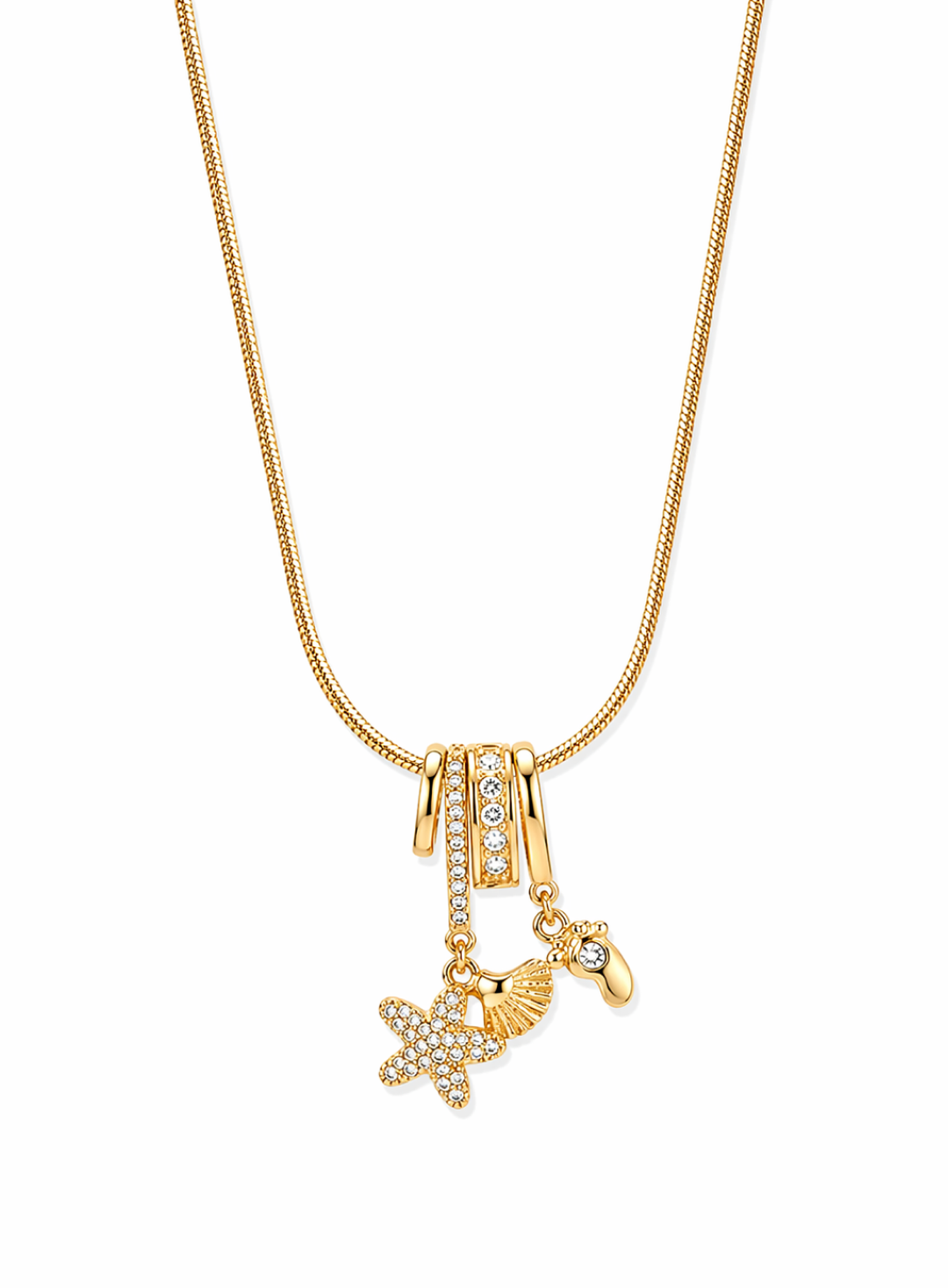 Seastar & Seahorse Charm Necklace