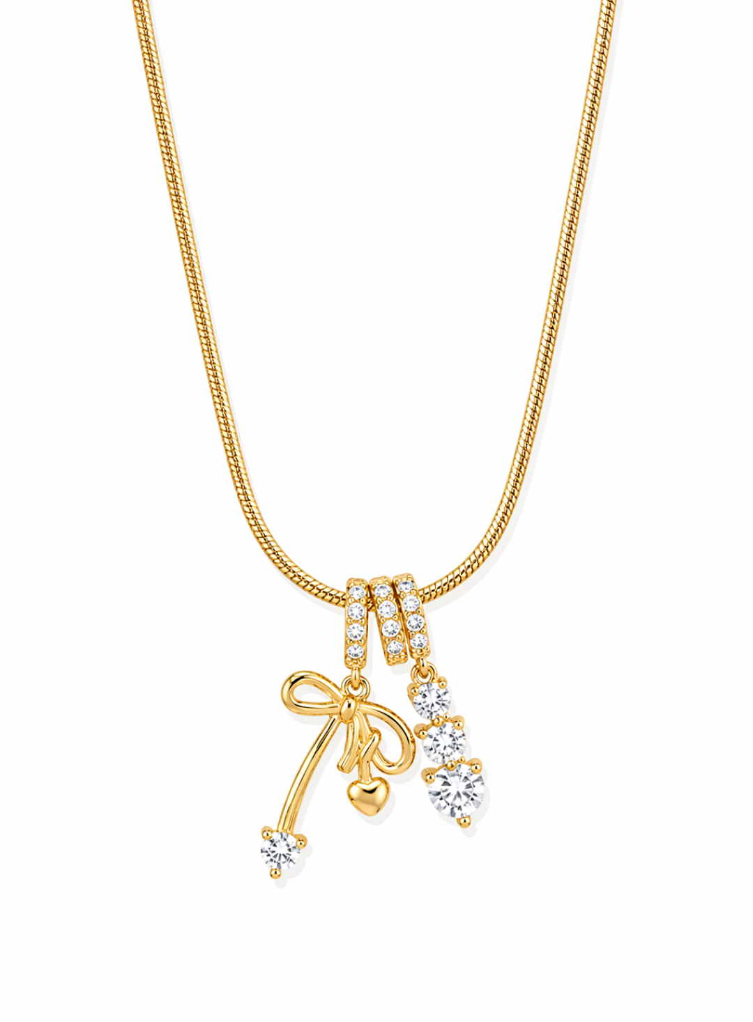 Modern Bow Drop Pendant Necklace