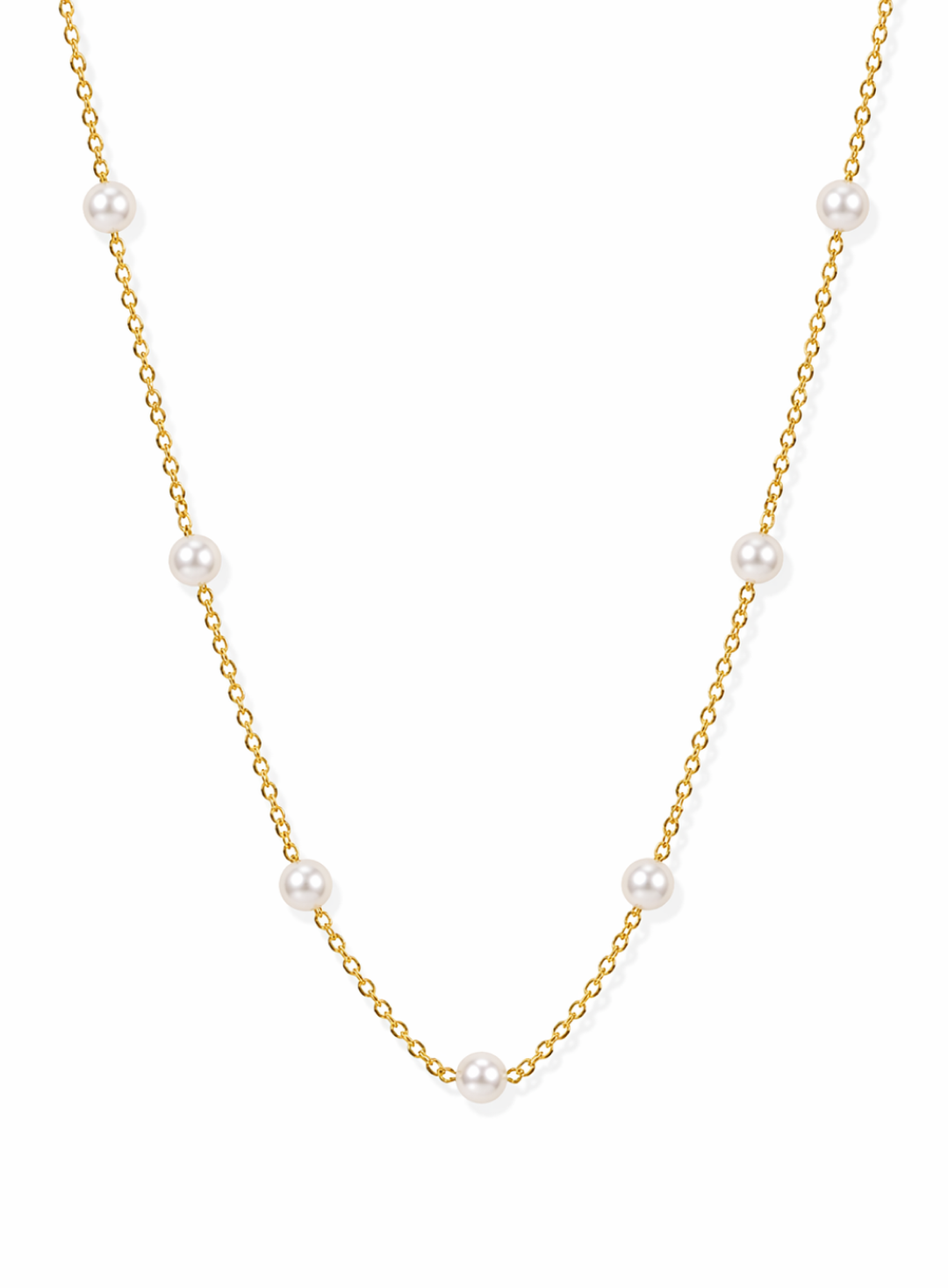 Dainty Pearl Station Necklace