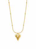 Sculpted Heart Pendant Necklace